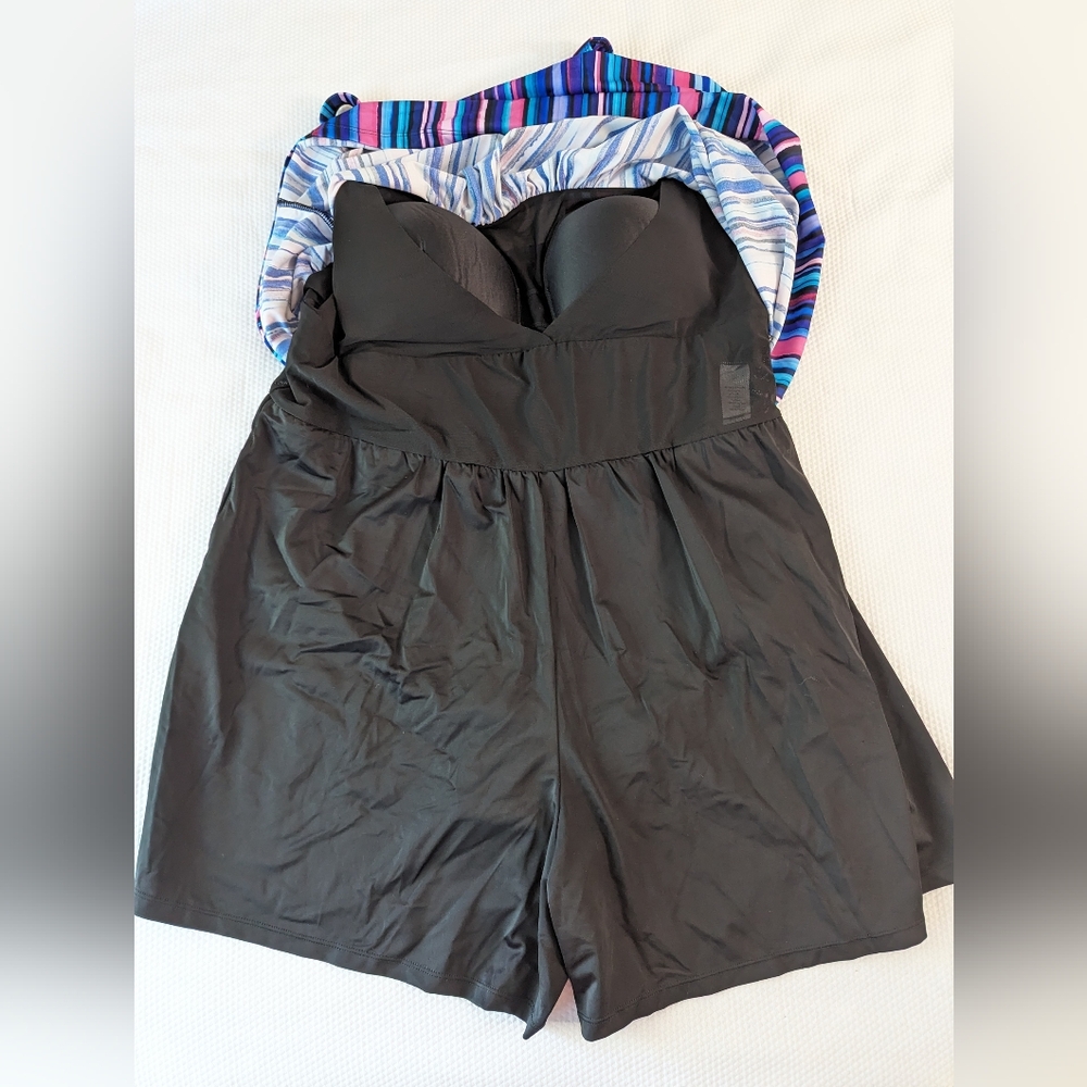 Swim 365 Women's Plus Size 22 Longer Length Mesh Tankini Top. - Picture 7 of 9